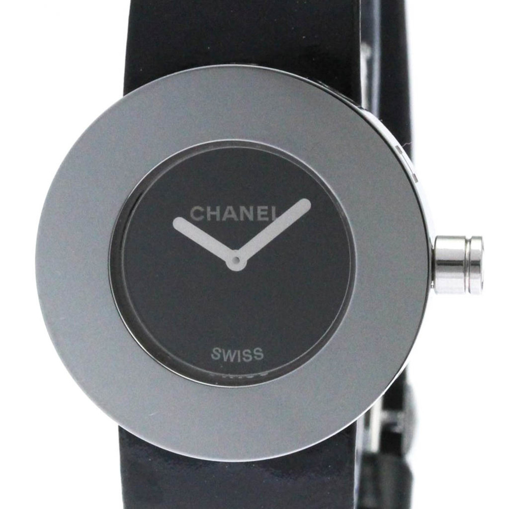 CHANEL La Ronde Steel Leather Quartz Ladies Watch H0579 Polished